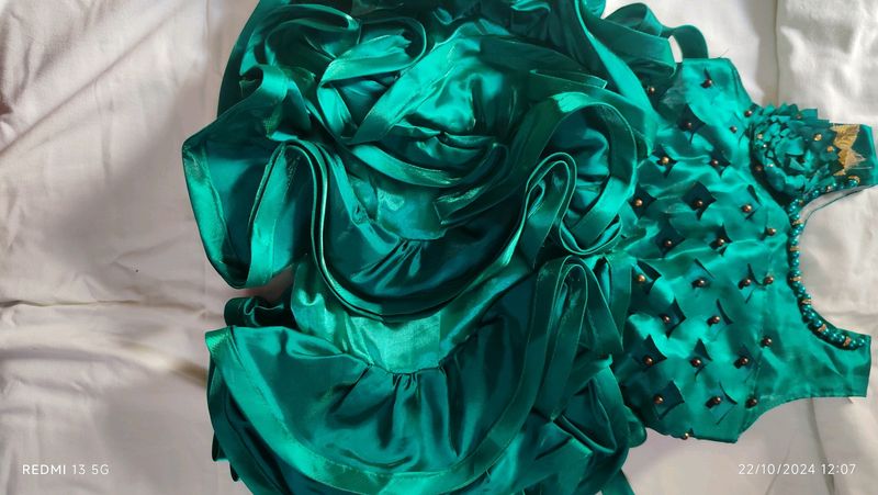 Green Colour Heavy Frock