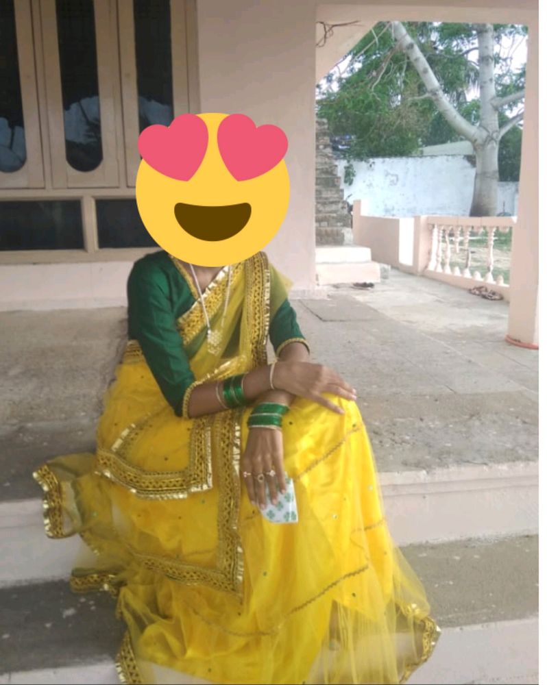 Long Frock With Dupatta For Haldi Ceremony