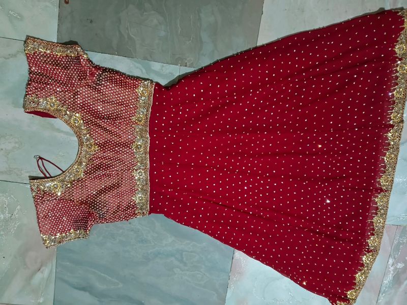 Maroon Embellished Anarkali Set