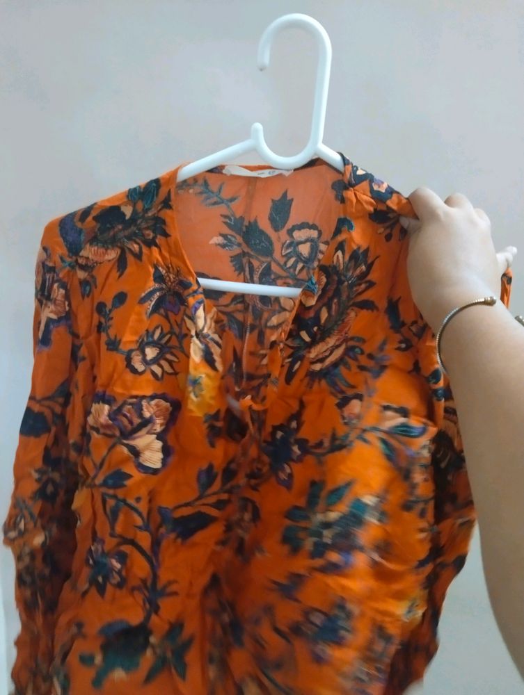 Orange Floral T-shirt