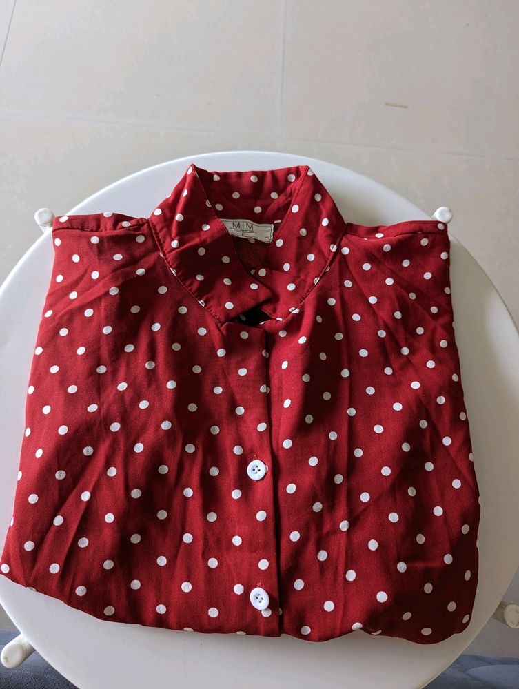 Rust Polka Dots Shirt