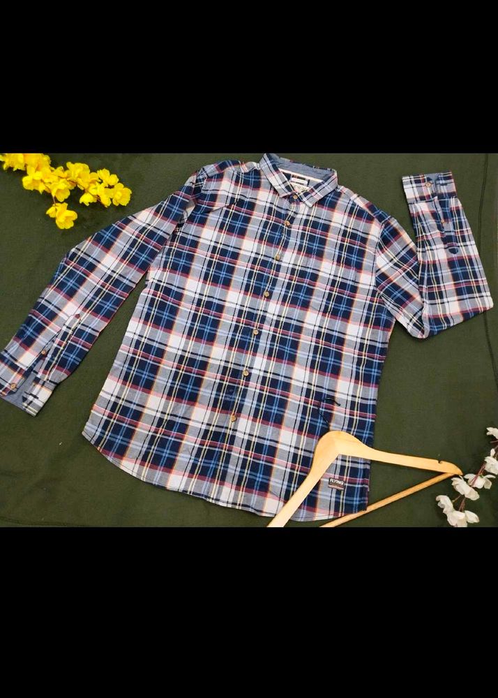 Flying Machine Blue Striped Shirt For Men