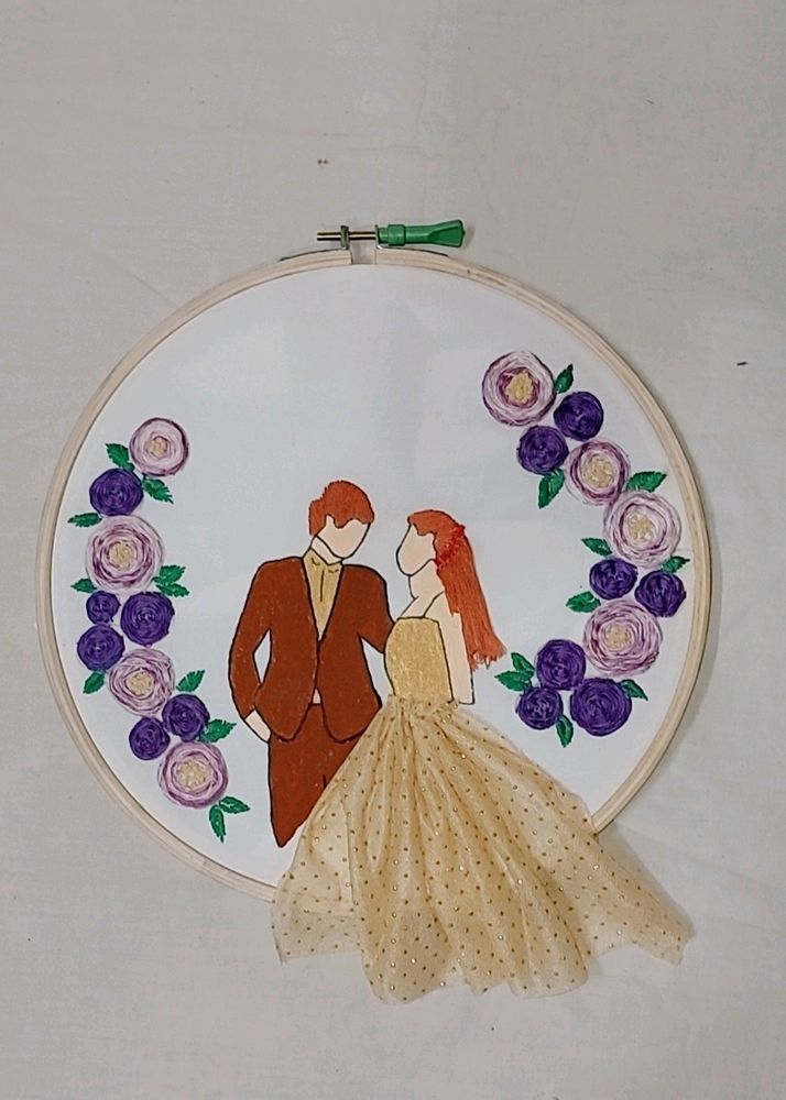 Dancing Couple Wooden Hoop