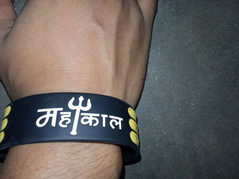 MAHAKAL Black Silicon Big Bracelet for Unisex