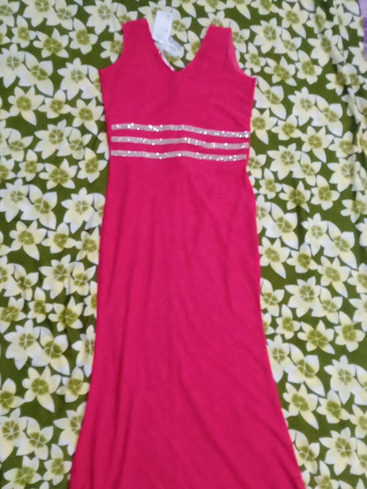 Beautiful Rose Colour Pretty Dress For Party