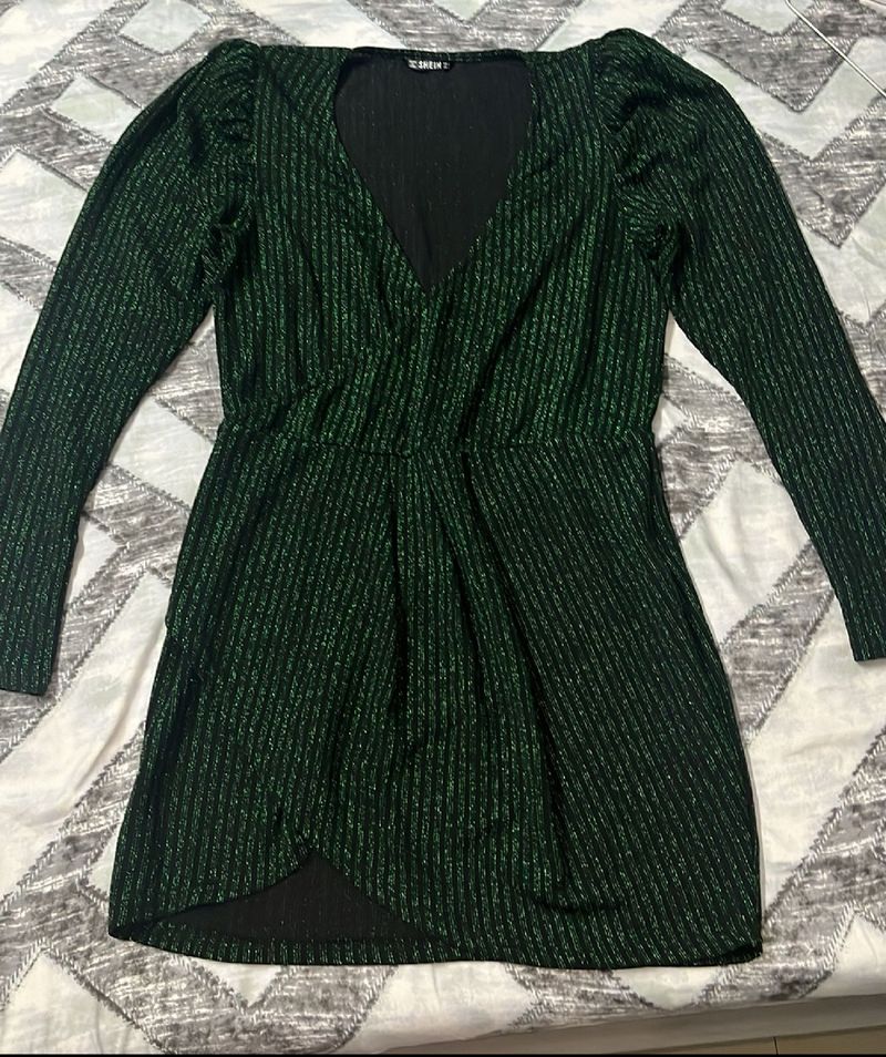 Shein New Green Wrap Dress