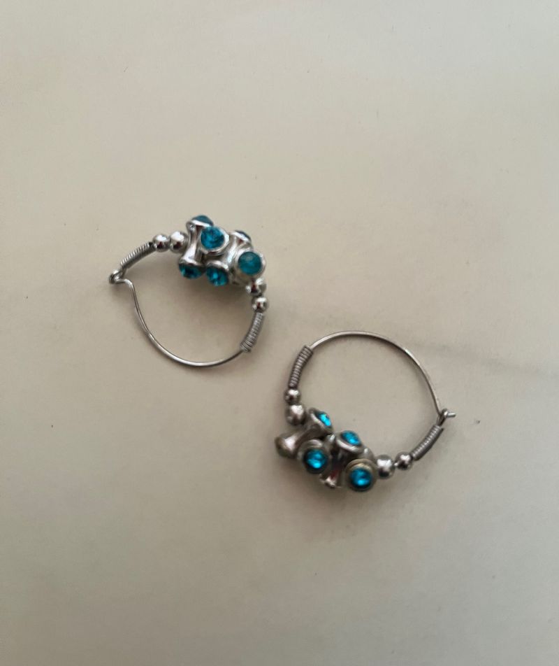 Hoop Earrings Blue