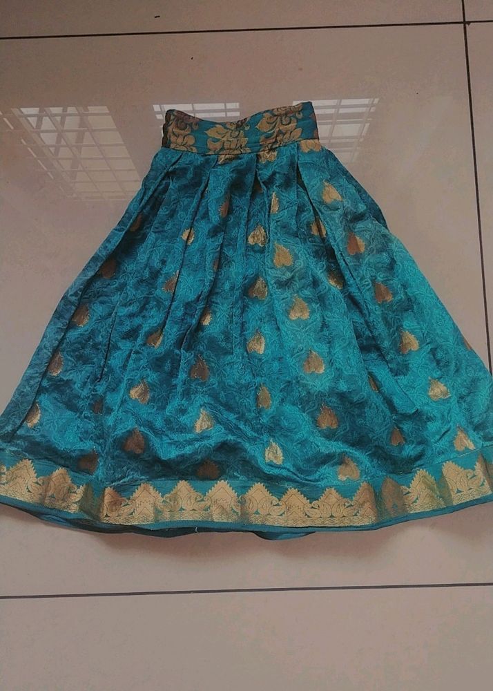 Beautiful Blue And Golden Skirt