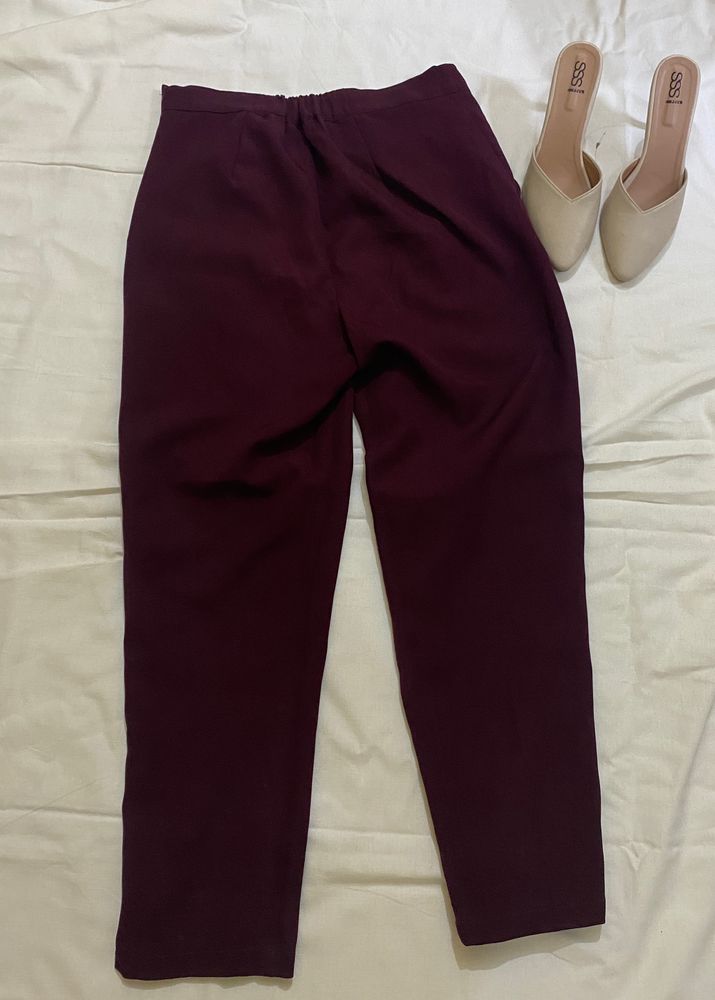 Maroon Colour Straight Pants