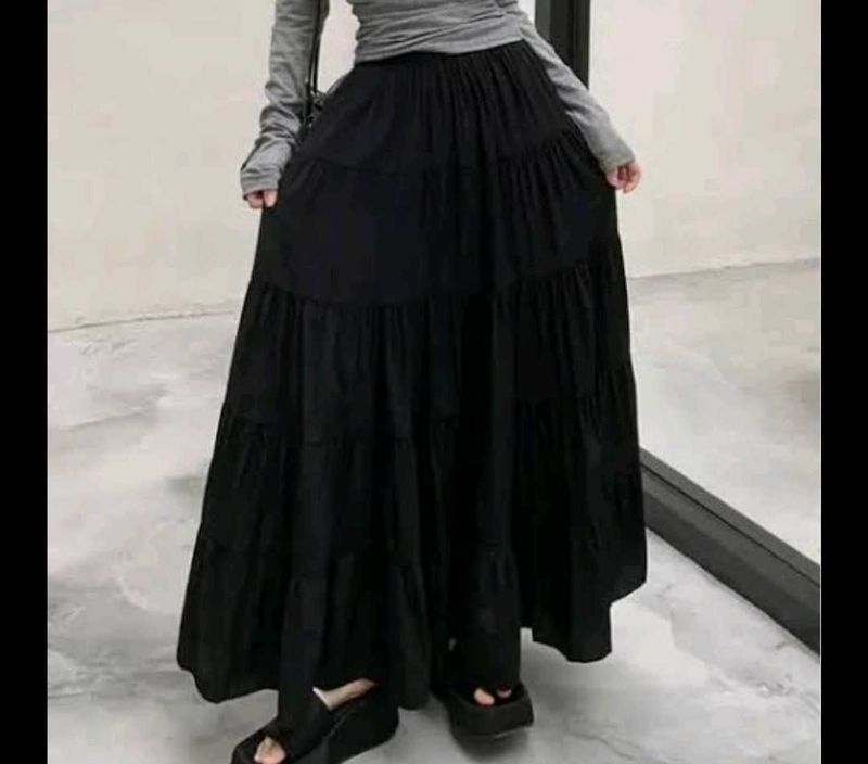 Cottage Core Black Skirt With Top