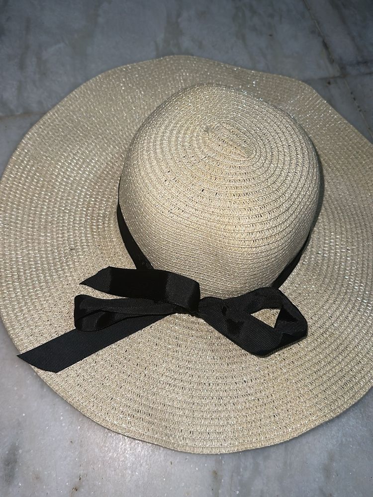 Big Brim Sun Beach Hat With Bow