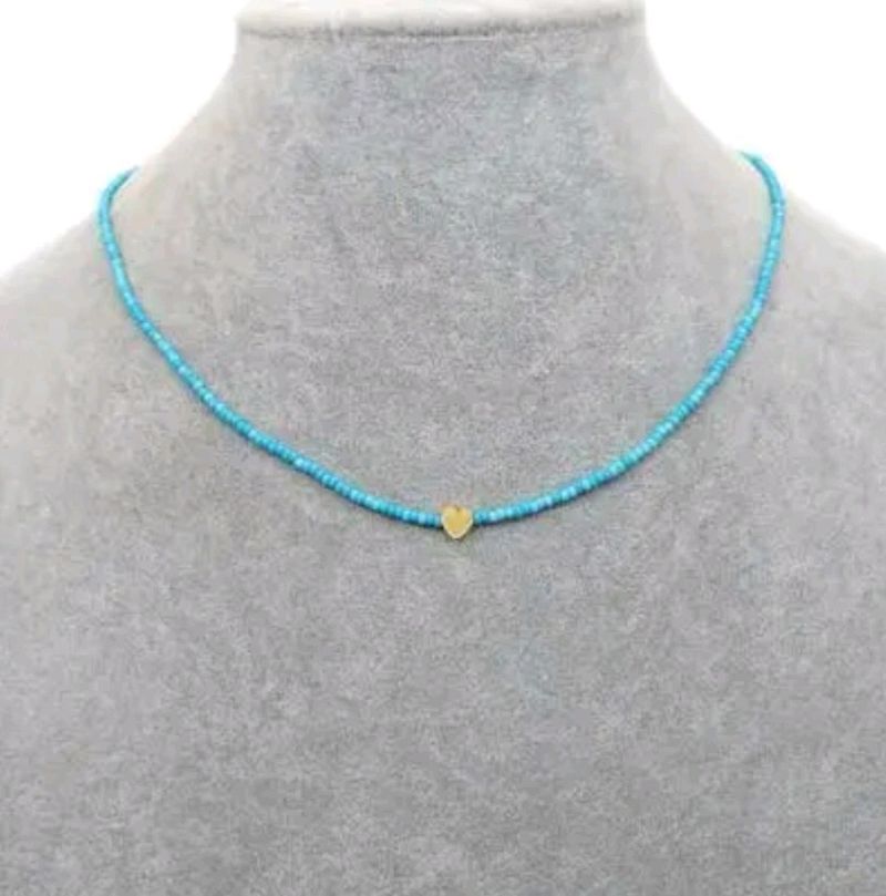 Blue Beaded Choker