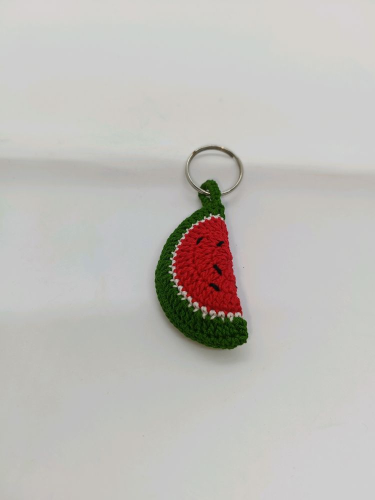 Watermelon Crochet Keychain