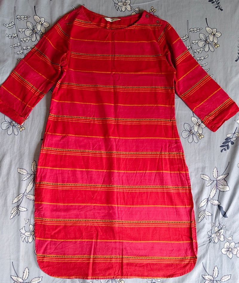 Combo-Max Pink And Orange Cotton Kurtas