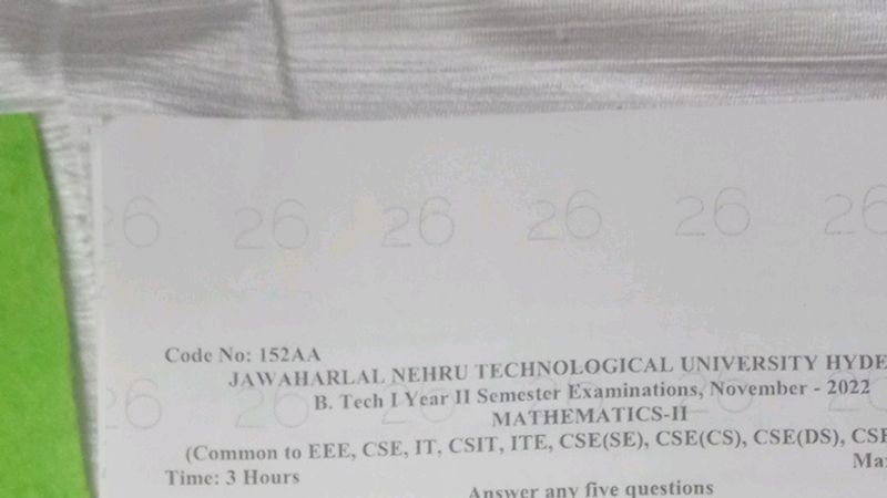 Previous Year Question Paper R18 Jntuh 2nd