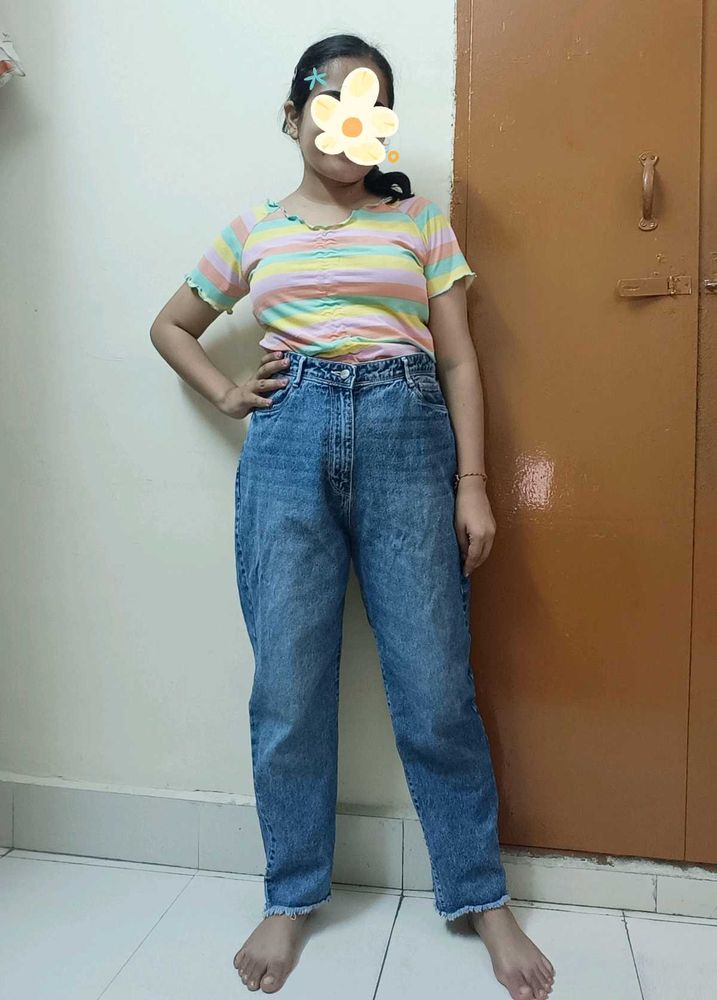 High Waisted Mom Fit Jeans