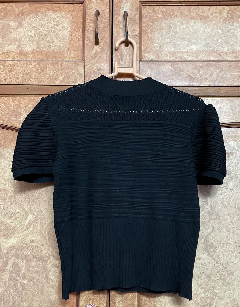 Black Turtle Neck Top