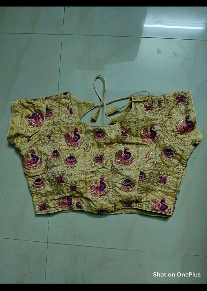 Pink And Gold Padded Blouse