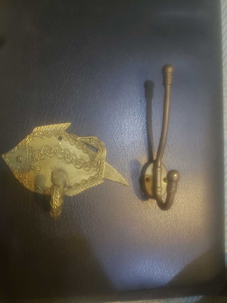 2 Brass Bastar (Chattisgarh) Dhokra Art Wall Hooks