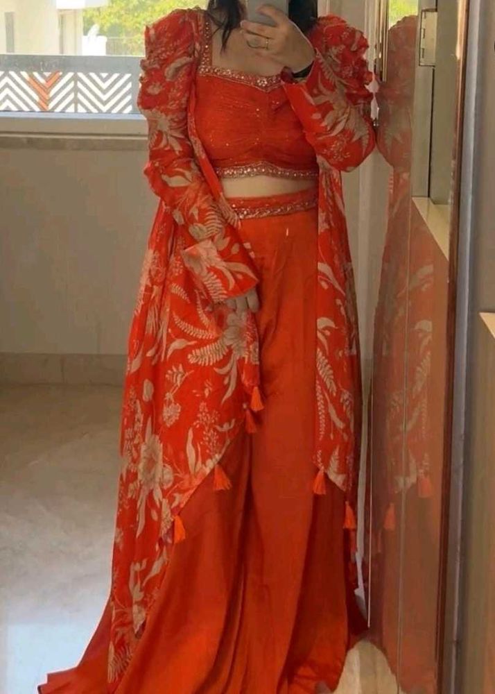 Orange Indowestern dress