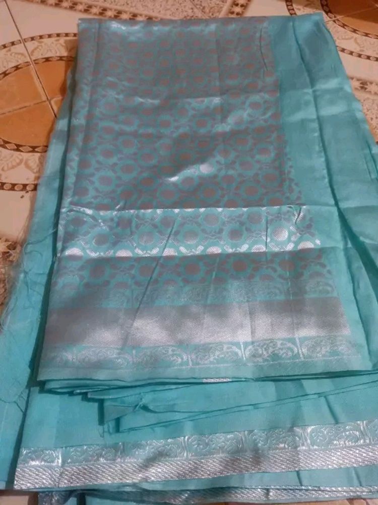 Light Blue Kanjeevaram Silk Sare