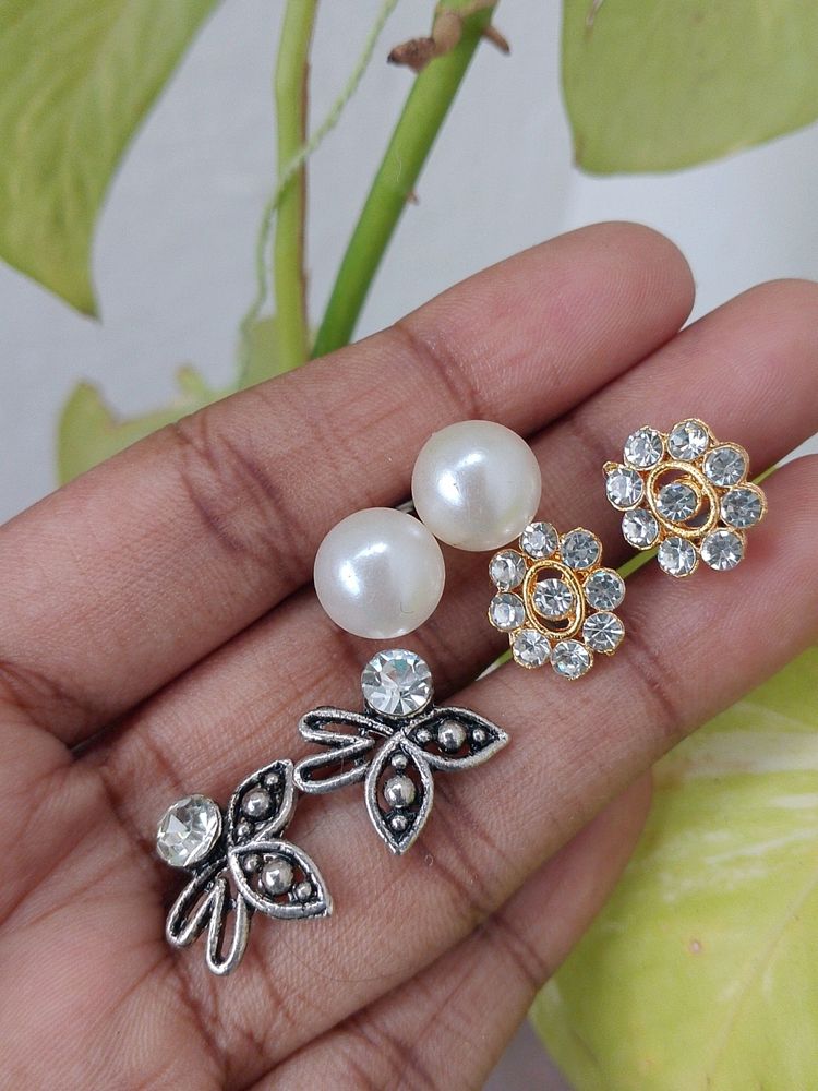 Cute Earrings Set Of 3