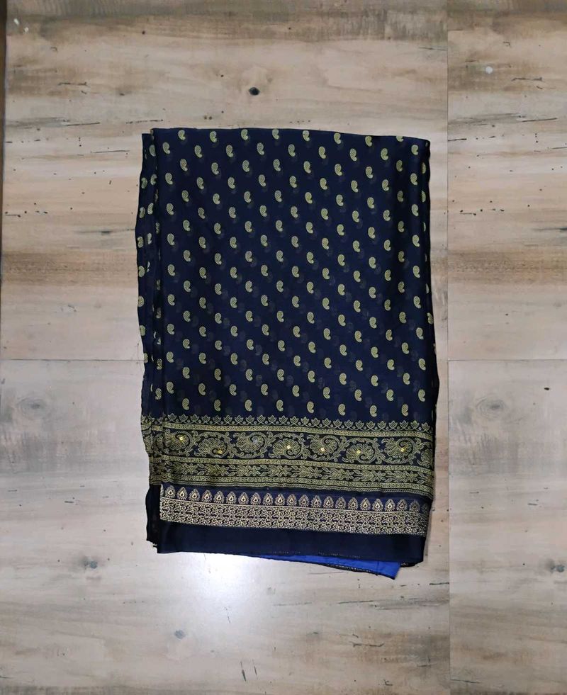 Laxmi Narayan Blue Printed Saree