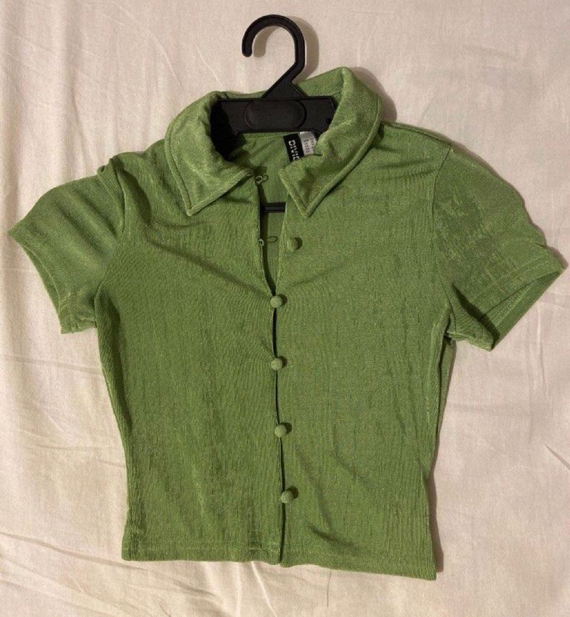 H&M Green Crop Tee