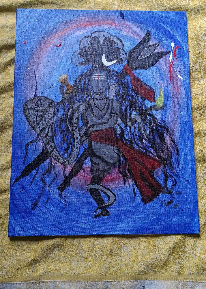 Shiv Painting By Acrylic Colour Handmade