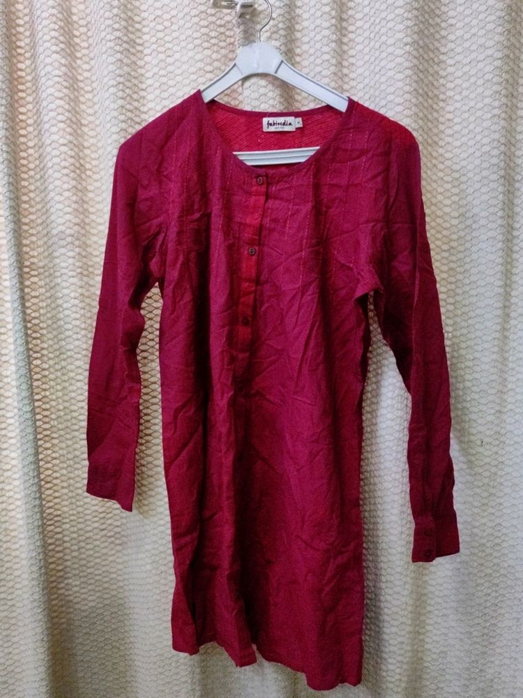 FabIndia Crimson Cotton Kurta