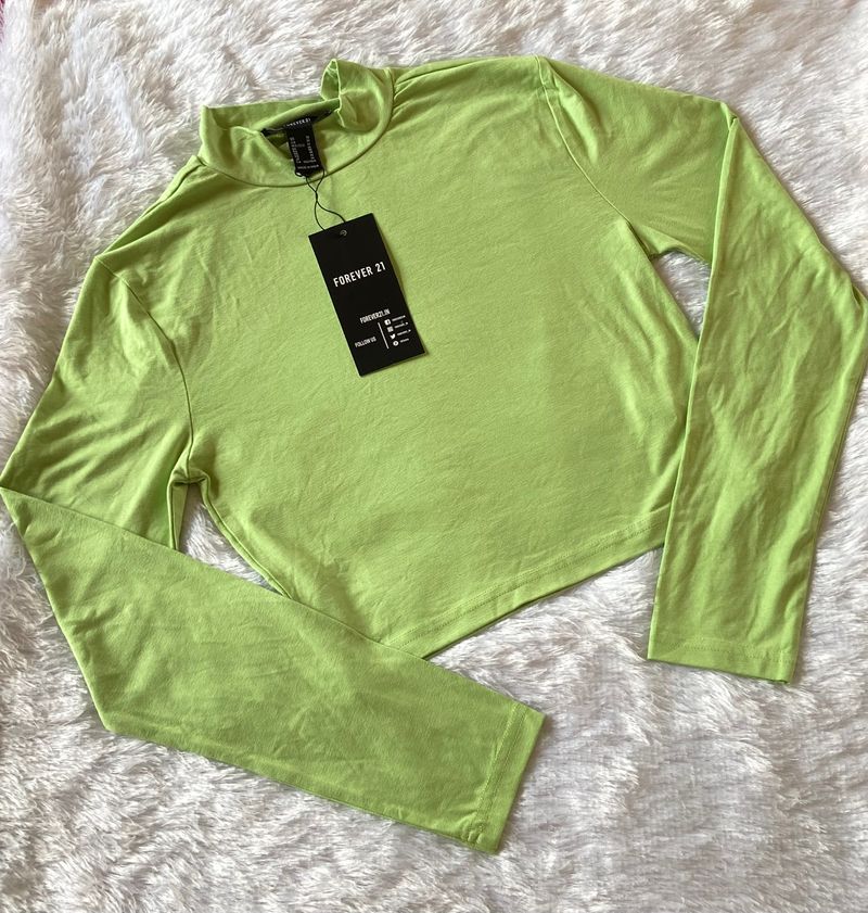 Forever21 Green Full Sleeves Top