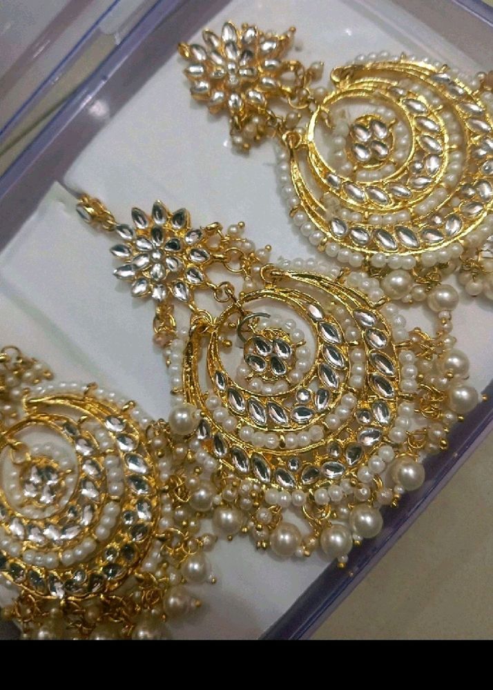 Few Seconds🥳 Kundan Earrings With Mangtika