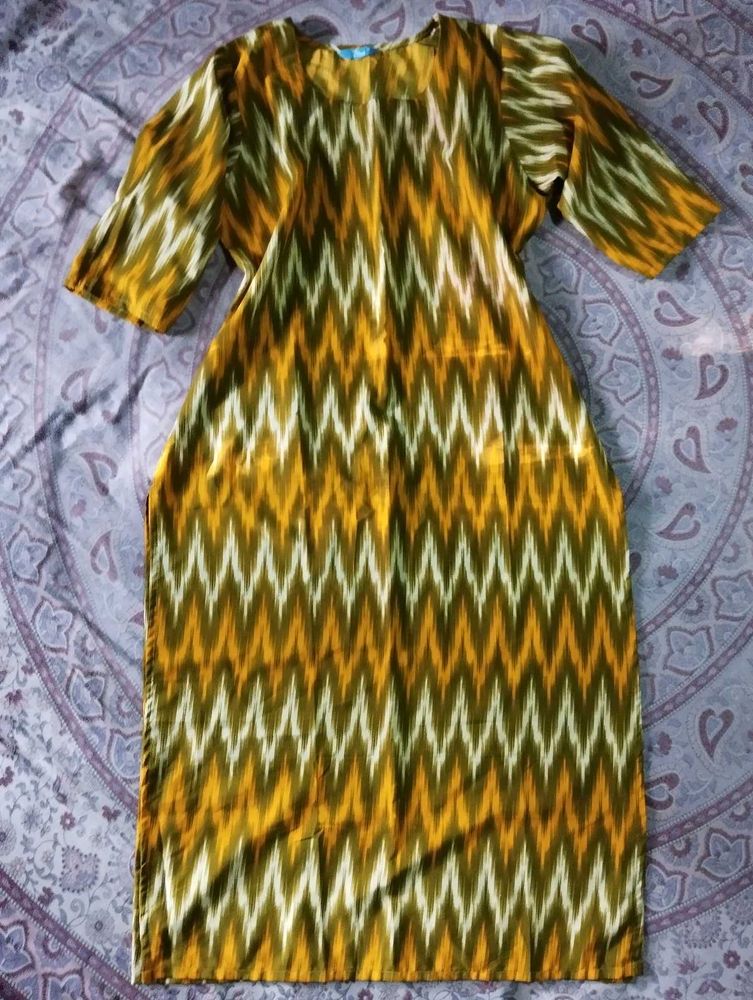 Yellow Printed Kurti