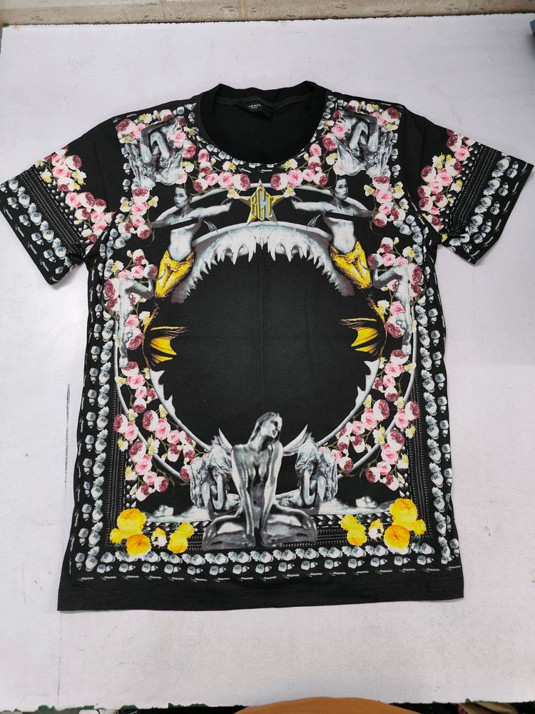 Givenchy Black Shark and Mermaid Print Cotton