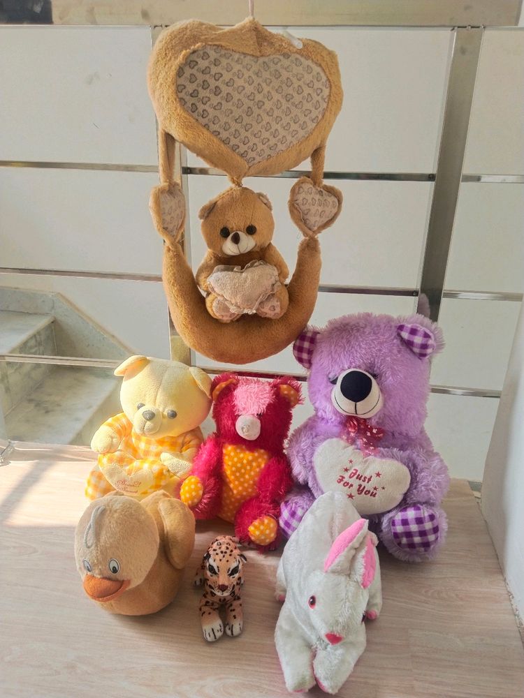 Combo Of 7 Different Soft Toys