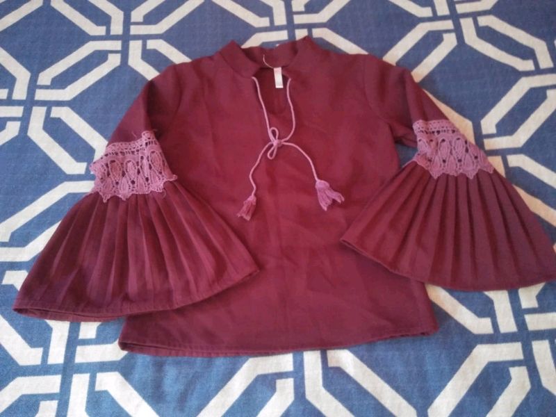 Maroon Top Party Wear