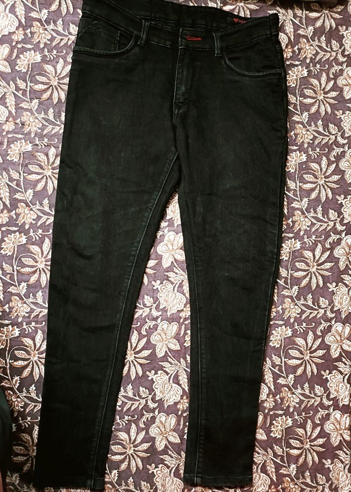 Mens Solid Black Jeans