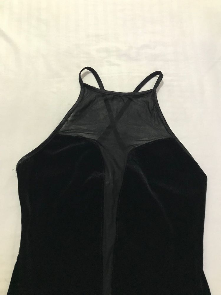 Soft Velvet Black Bodysuit Bust 32-34(stretchy)