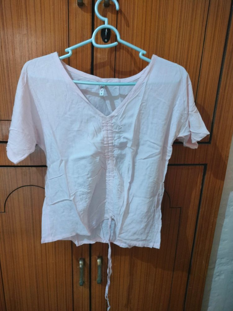 Pure Linen V Neck Top