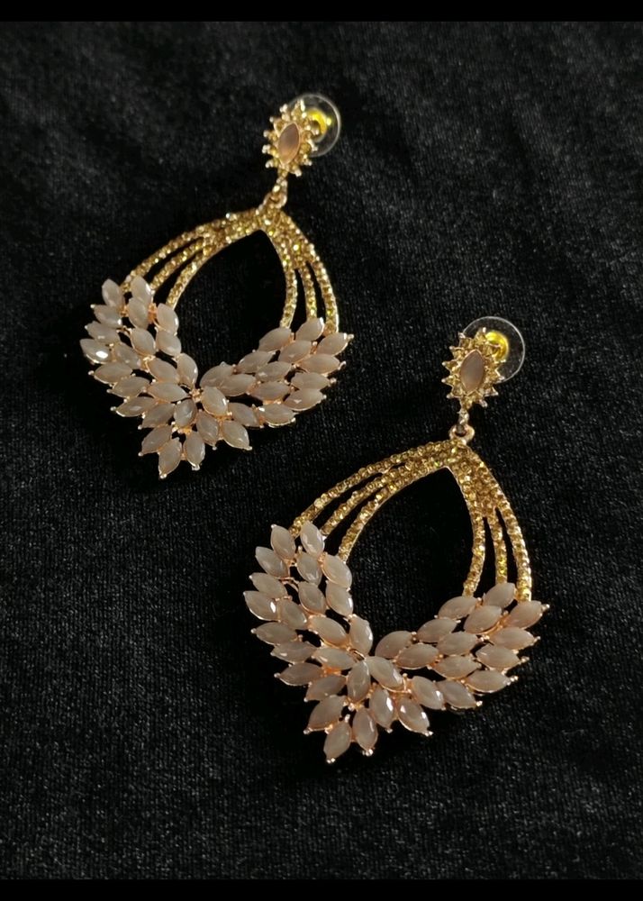 GREY NAVRATRI DESIGNER EARRINGS