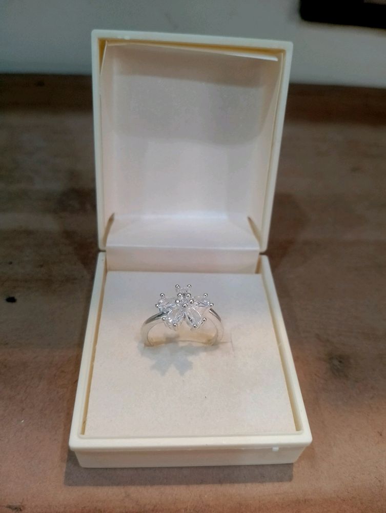 Diamond Ring Pure Silver