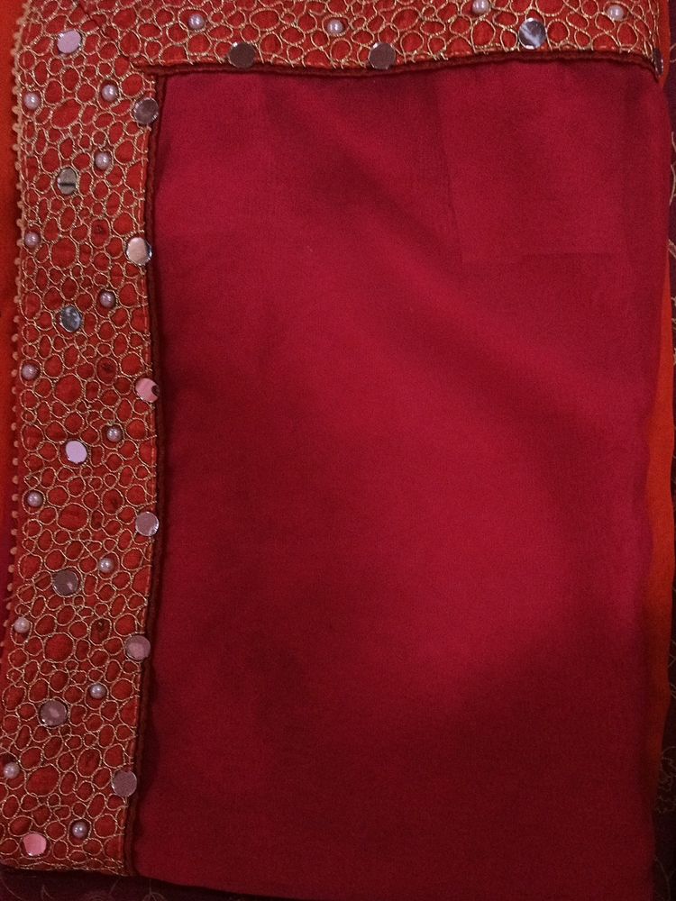 Pink N Orange Color Combination Saree