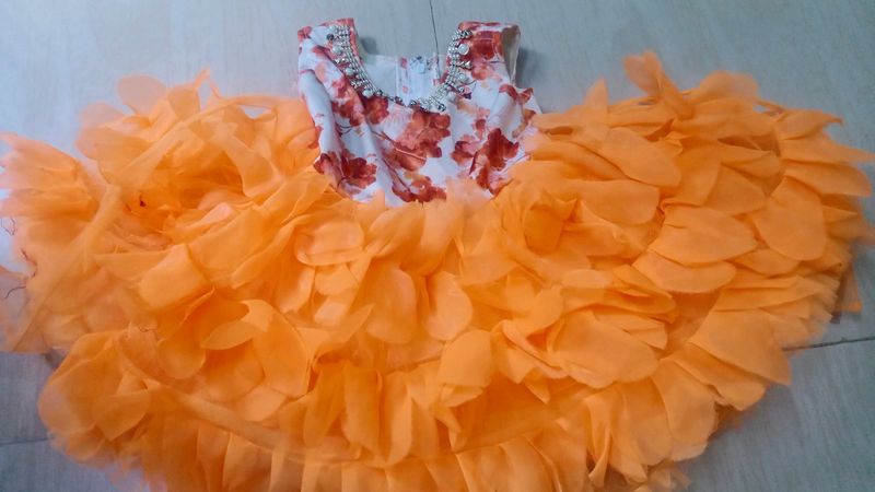 New Gown For Baby Orange