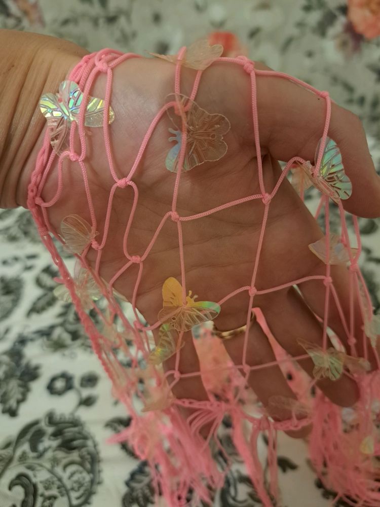 Decorated net on hips for the beach