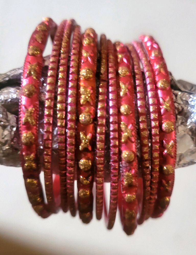 50 Coins Rani Color Bangles