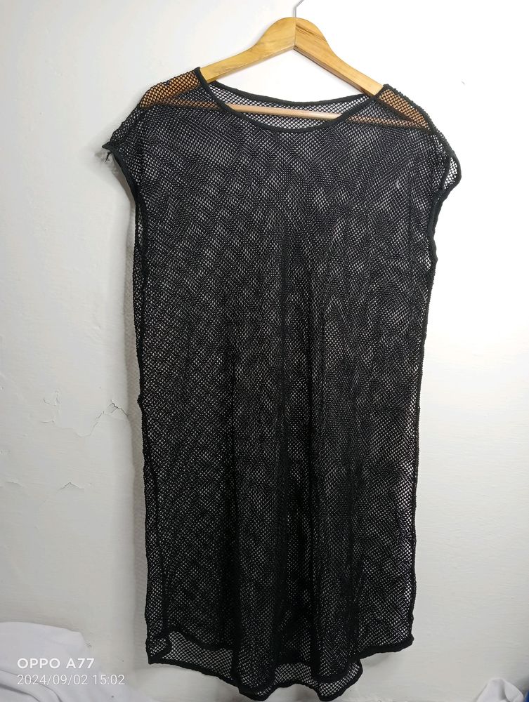 Black Net Casual Top (Girl' s)