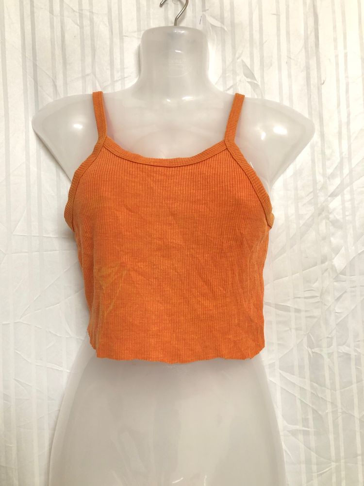 Orange Sleeveless Crop Top