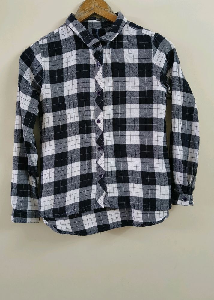 Black and White Buffalo Check  Shirt