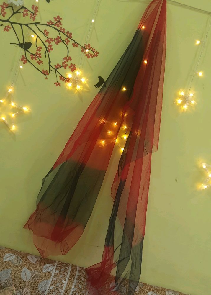 Black And Maroon Net Dupatta🖤