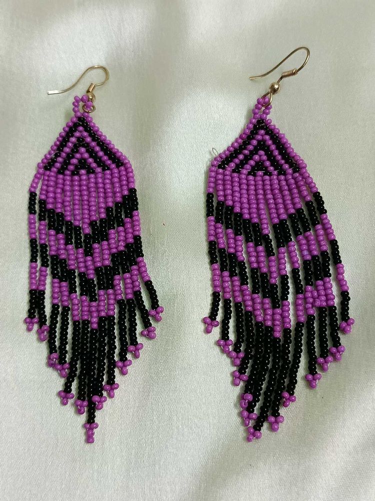 Purple-Black Earrings